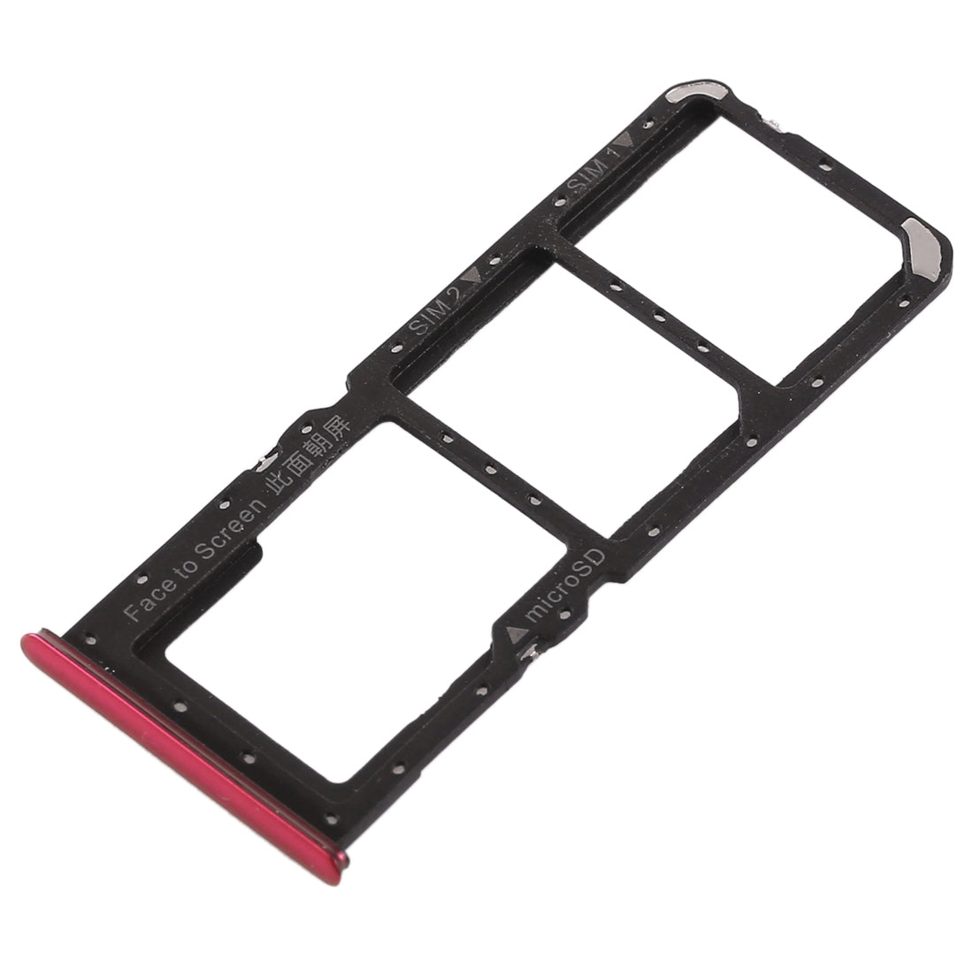 For OPPO K1 2 x SIM Card Tray + Micro SD Card Tray (Red)