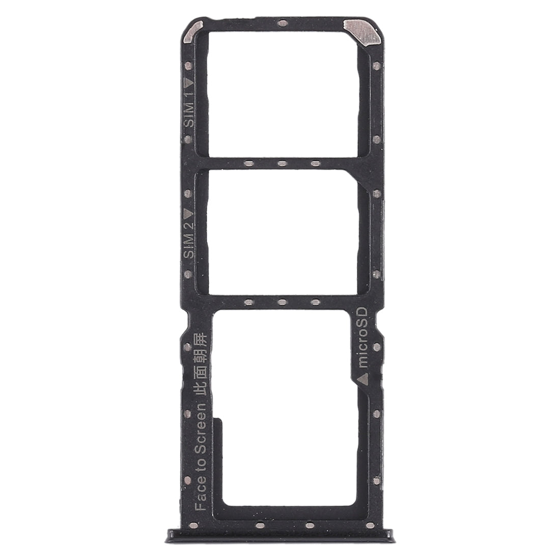 For OPPO A7x / F9 / F9 Pro / Realme 2 Pro 2 x SIM Card Tray + Micro SD Card Tray (Black)