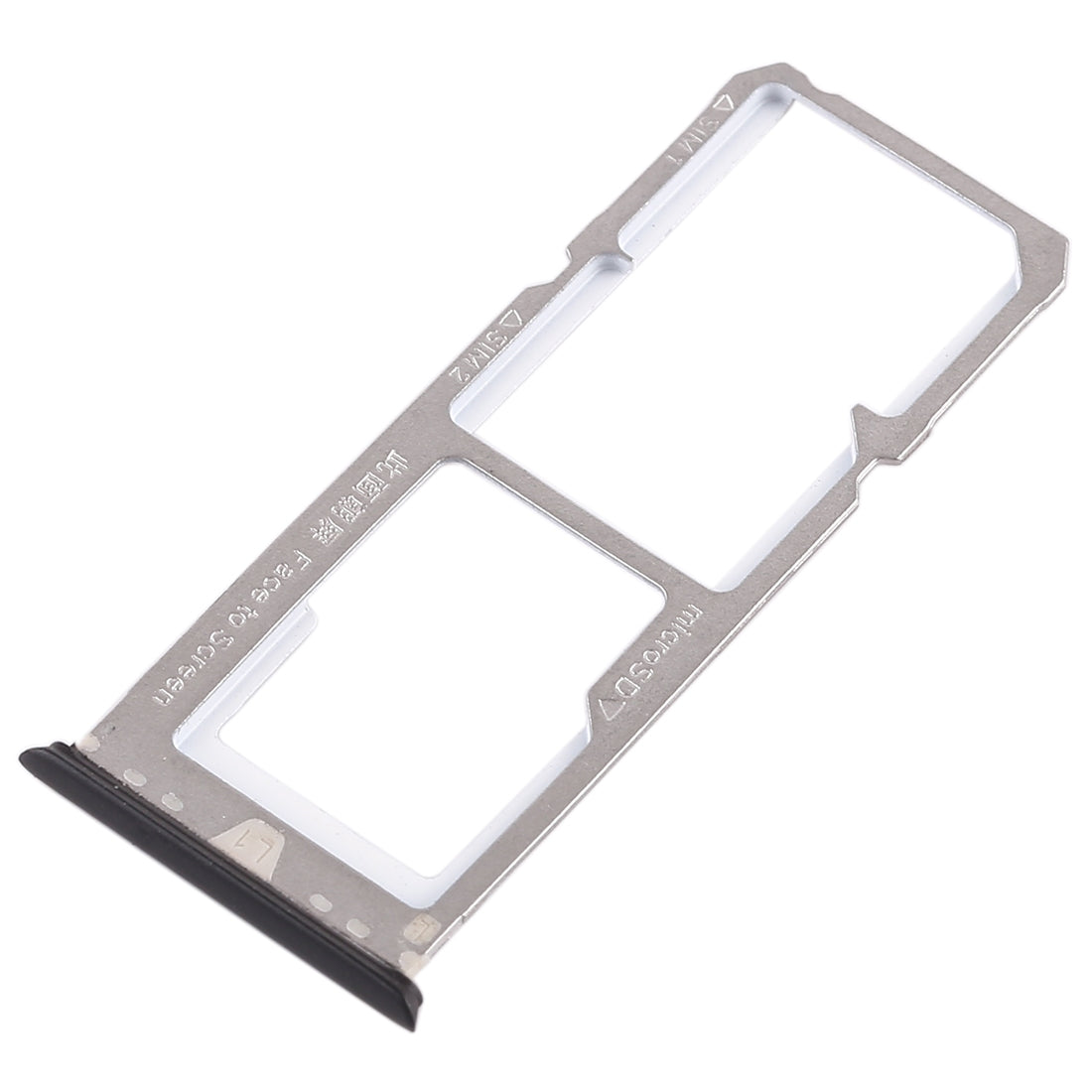 For OPPO A79 2 x SIM Card Tray + Micro SD Card Tray (Black)