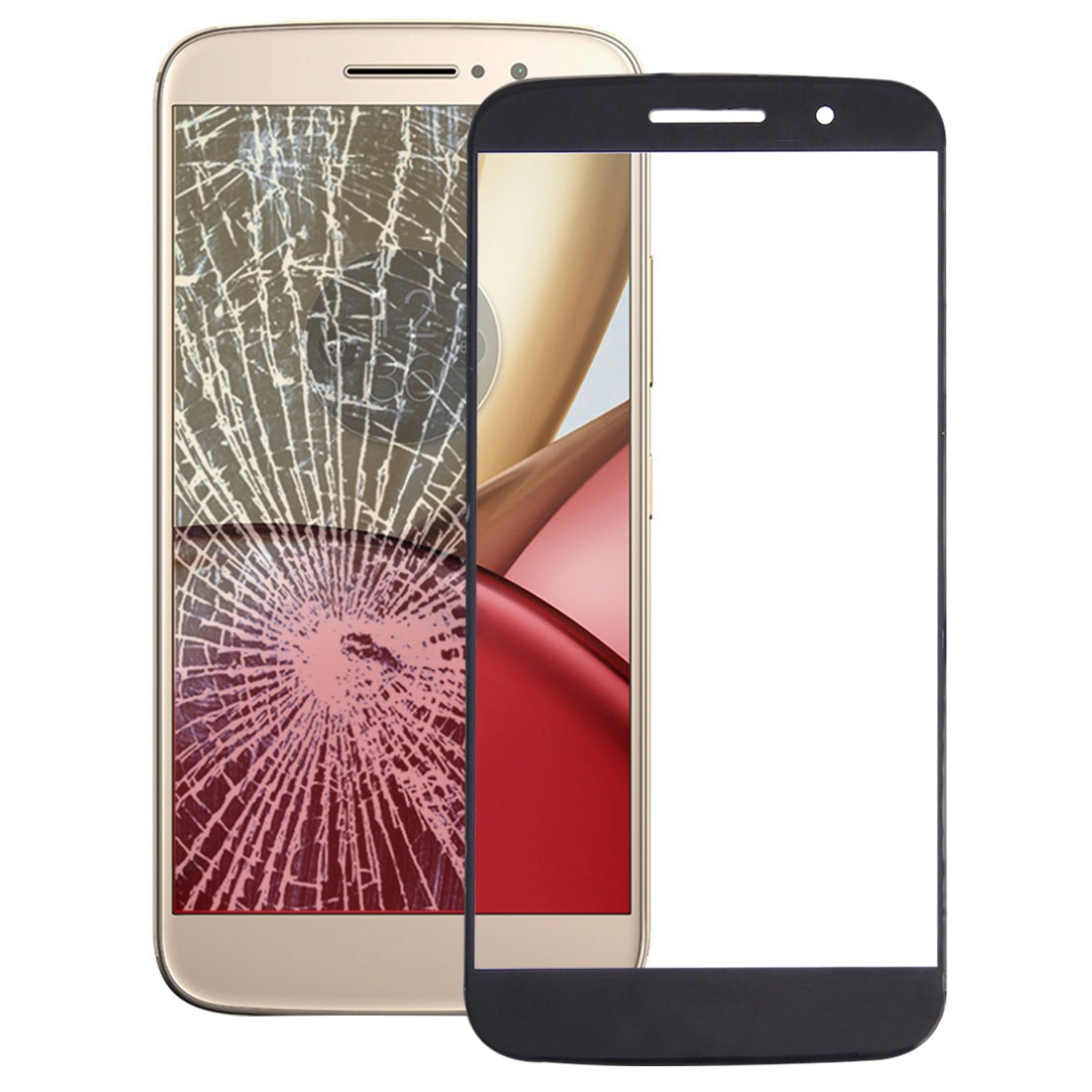 Front Screen Outer Glass Lens for Motorola Moto M / XT1662 (Black)