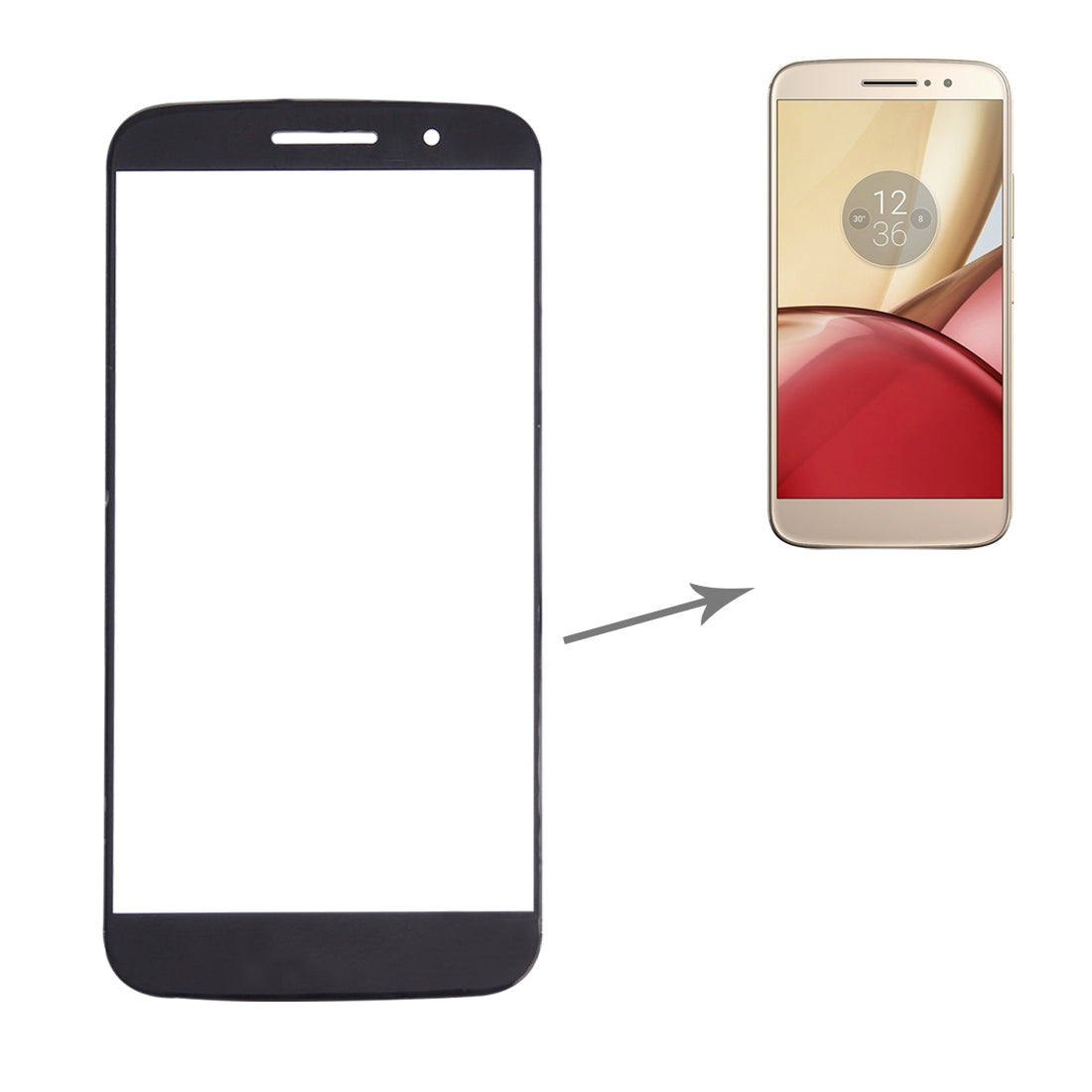 Front Screen Outer Glass Lens for Motorola Moto M / XT1662 (Black)