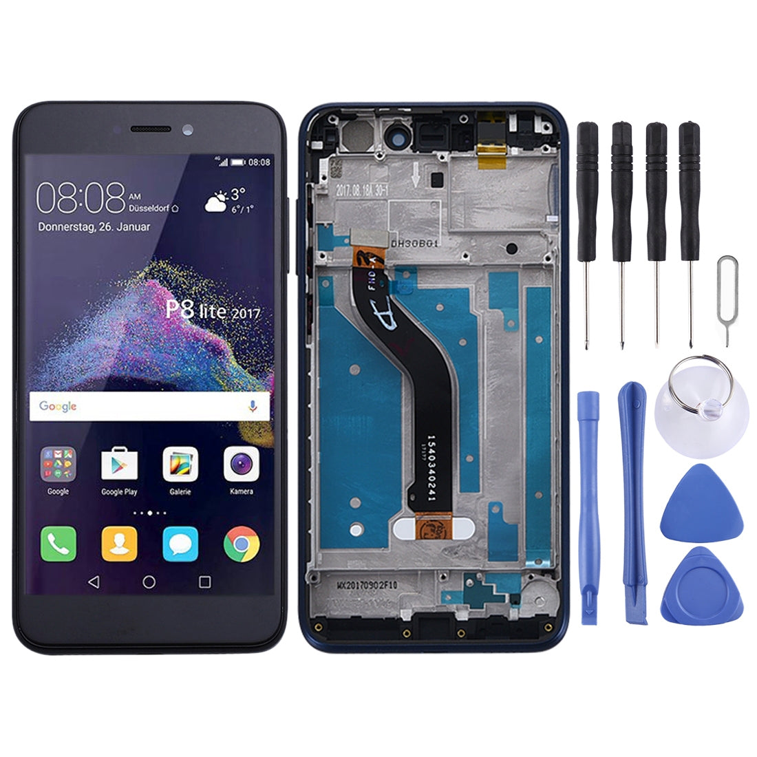 OEM LCD Screen for Huawei P8 Lite (2017) Digitizer Full Assembly with Frame (Black)