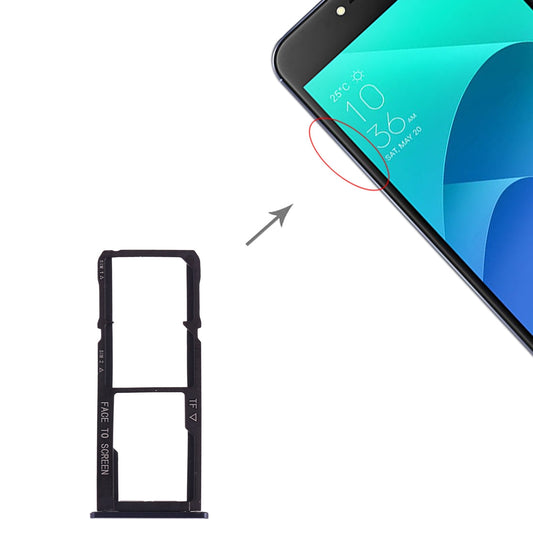 SIM Card Tray + SIM Card Tray + Micro SD Card Tray for Asus Zenfone 4 Selfie ZD553KL / ZB553KL(Dark Blue)