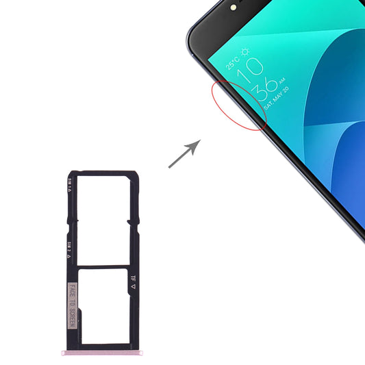 SIM Card Tray + SIM Card Tray + Micro SD Card Tray for Asus Zenfone 4 Selfie ZD553KL / ZB553KL(Rose Gold)