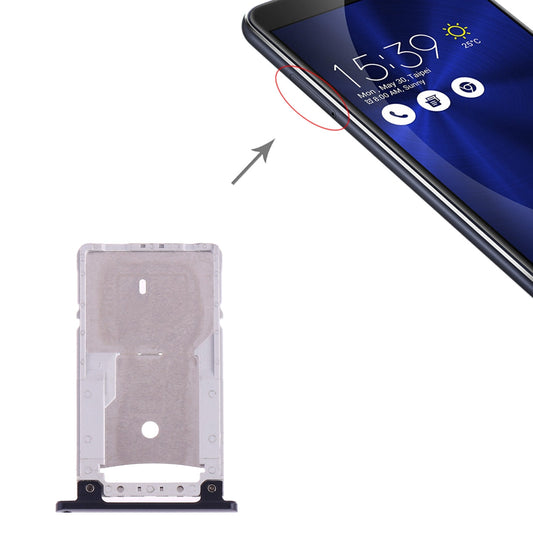 SIM Card Tray + SIM Card Tray / Micro SD Card Tray for Asus Zenfone 3 ZE552KL / ZC500TL / ZE520KL(Dark Blue)