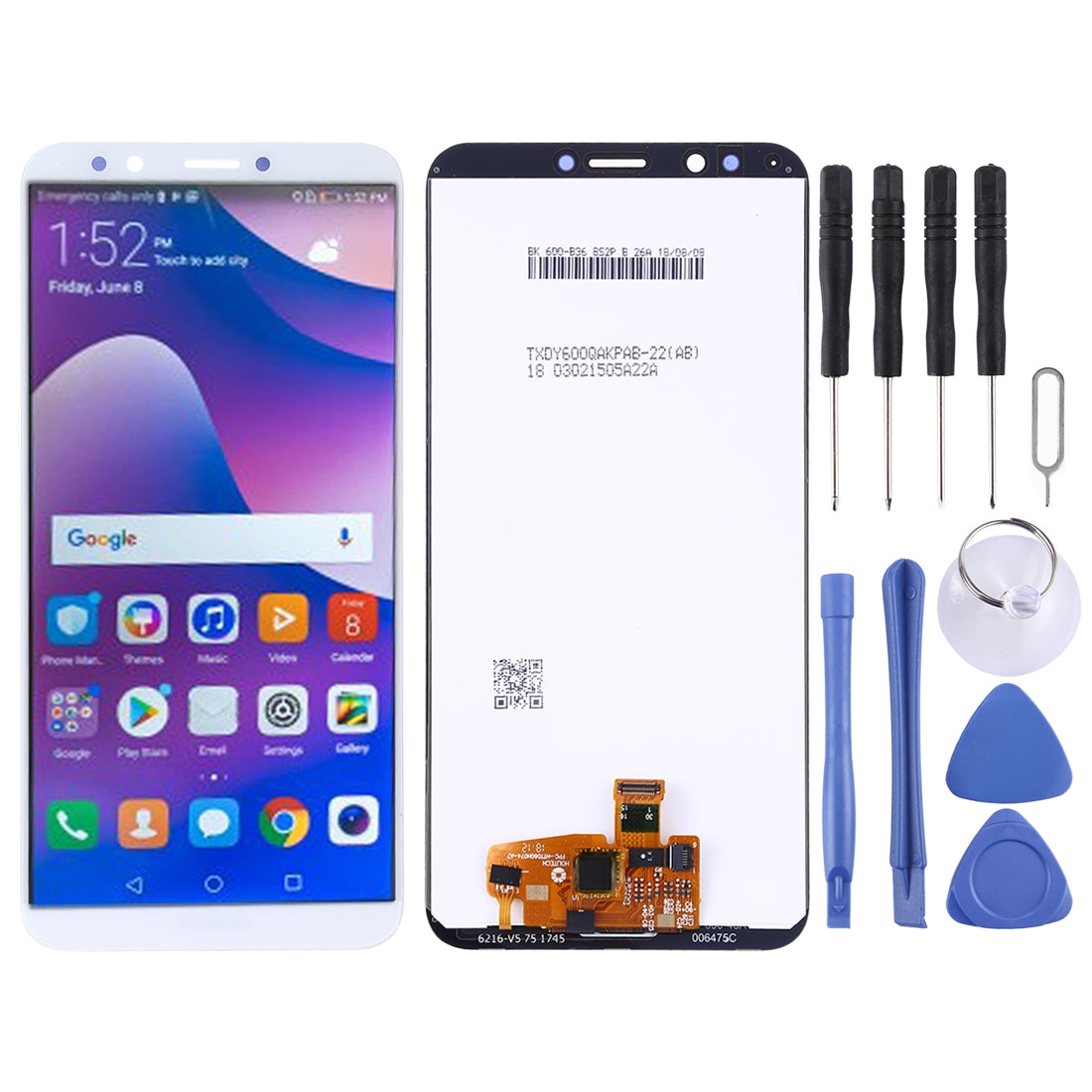 OEM LCD Screen for Huawei Y7 Prime (2018) with Digitizer Full Assembly (White)