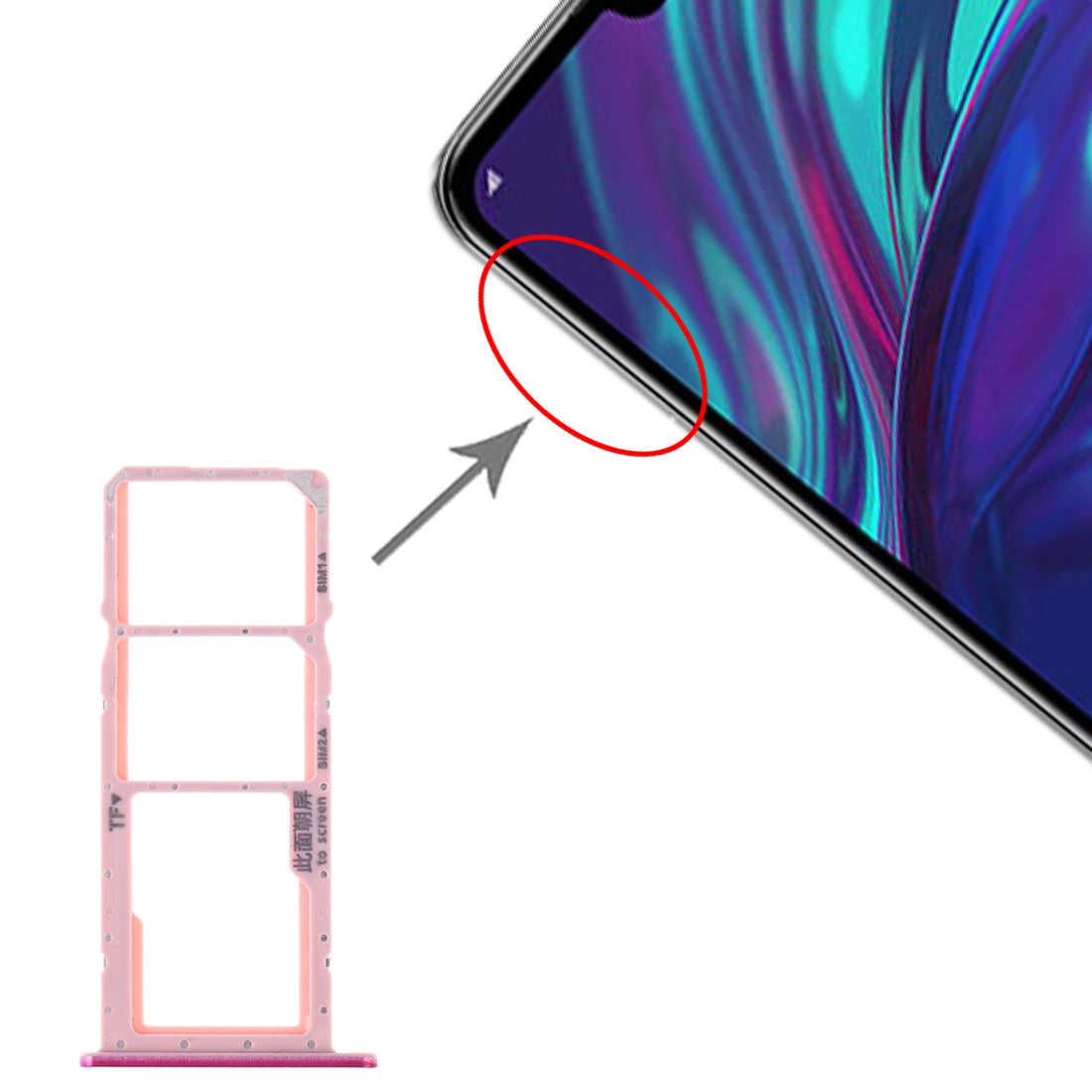 SIM Card Tray + SIM Card Tray + Micro SD Card Tray for Huawei Y7 (2019) / Y7 Pro (2019) / Y7 Prime (2019) (Purple)