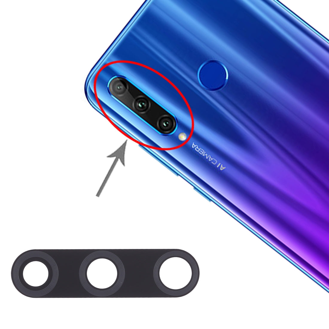 For Huawei Honor 20i 10pcs Back Camera Lens 