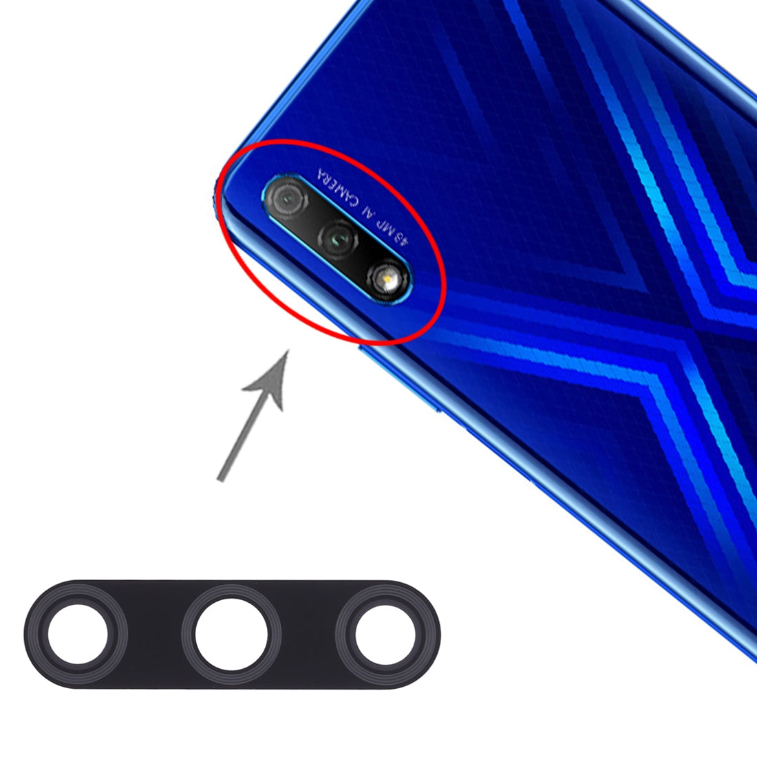 For Huawei Honor 9X 10pcs Back Camera Lens 