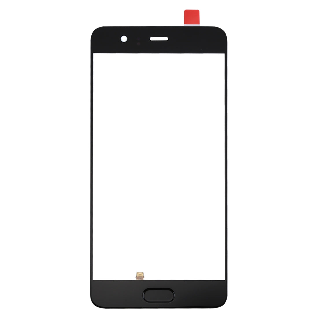 For Huawei P10 Plus Front Screen Outer Glass Lens, Support Fingerprint Identification (Black)
