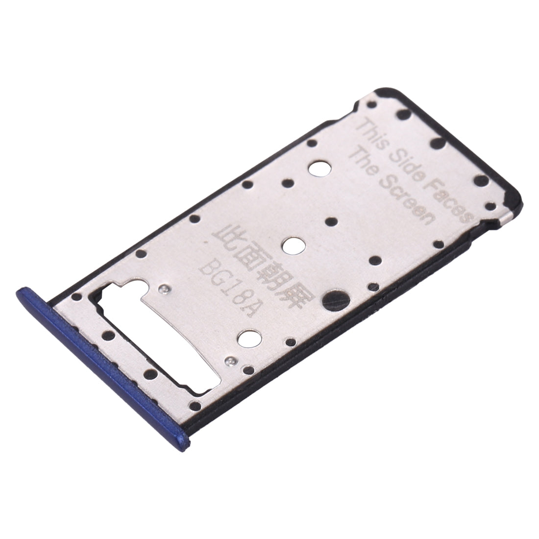 For Huawei Enjoy 7 Plus / Y7 Prime SIM Card Tray & SIM / Micro SD Card Tray(Dark Blue)
