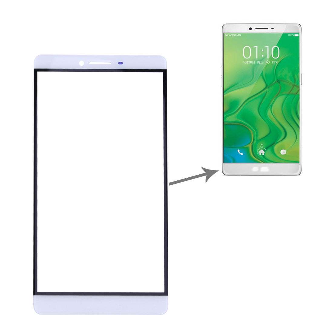 For OPPO R7 Plus Front Screen Outer Glass Lens (White)