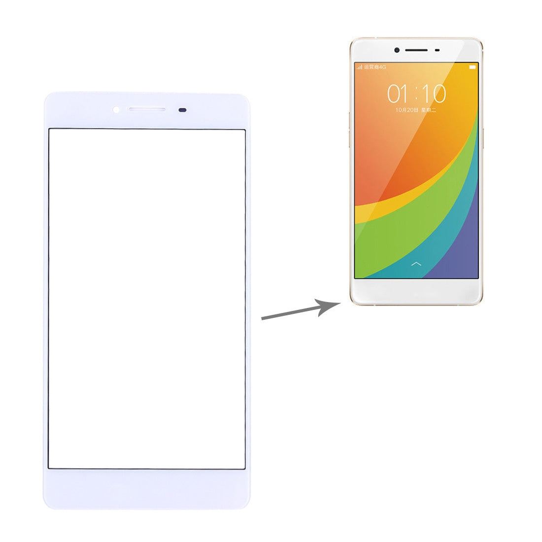 For OPPO R7s Front Screen Outer Glass Lens (White)