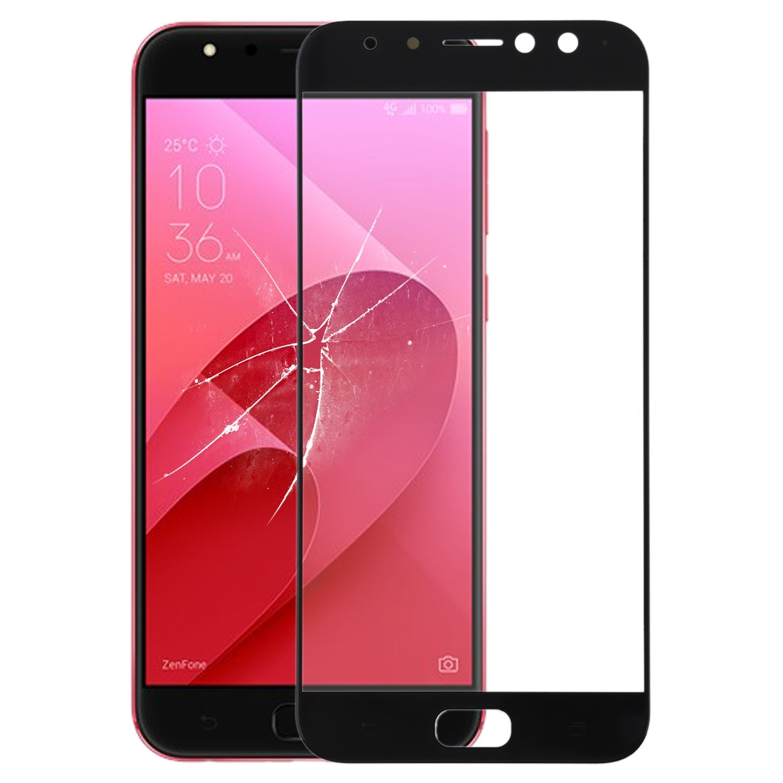 Front Screen Outer Glass Lens for Asus ZenFone 4 Selfie Pro ZD552KL / Z01MD / Z01MDA (Black)