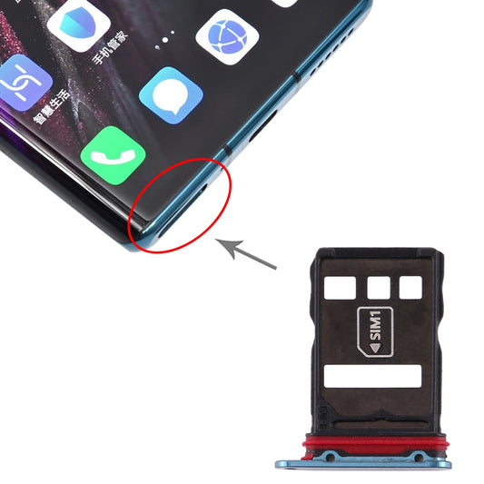 Original SIM Card Tray + NM Card Tray for Huawei Mate 30 Pro (Green)