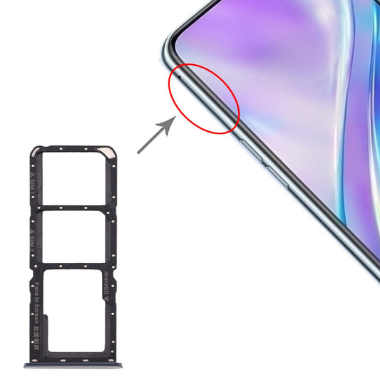 For OPPO Realme X2 SIM Card Tray + SIM Card Tray + Micro SD Card Tray (Silver)