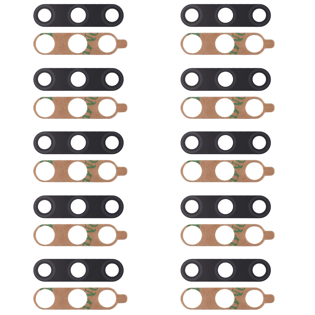 For Huawei P40 Lite E / Enjoy 10 10pcs Back Camera Lens 