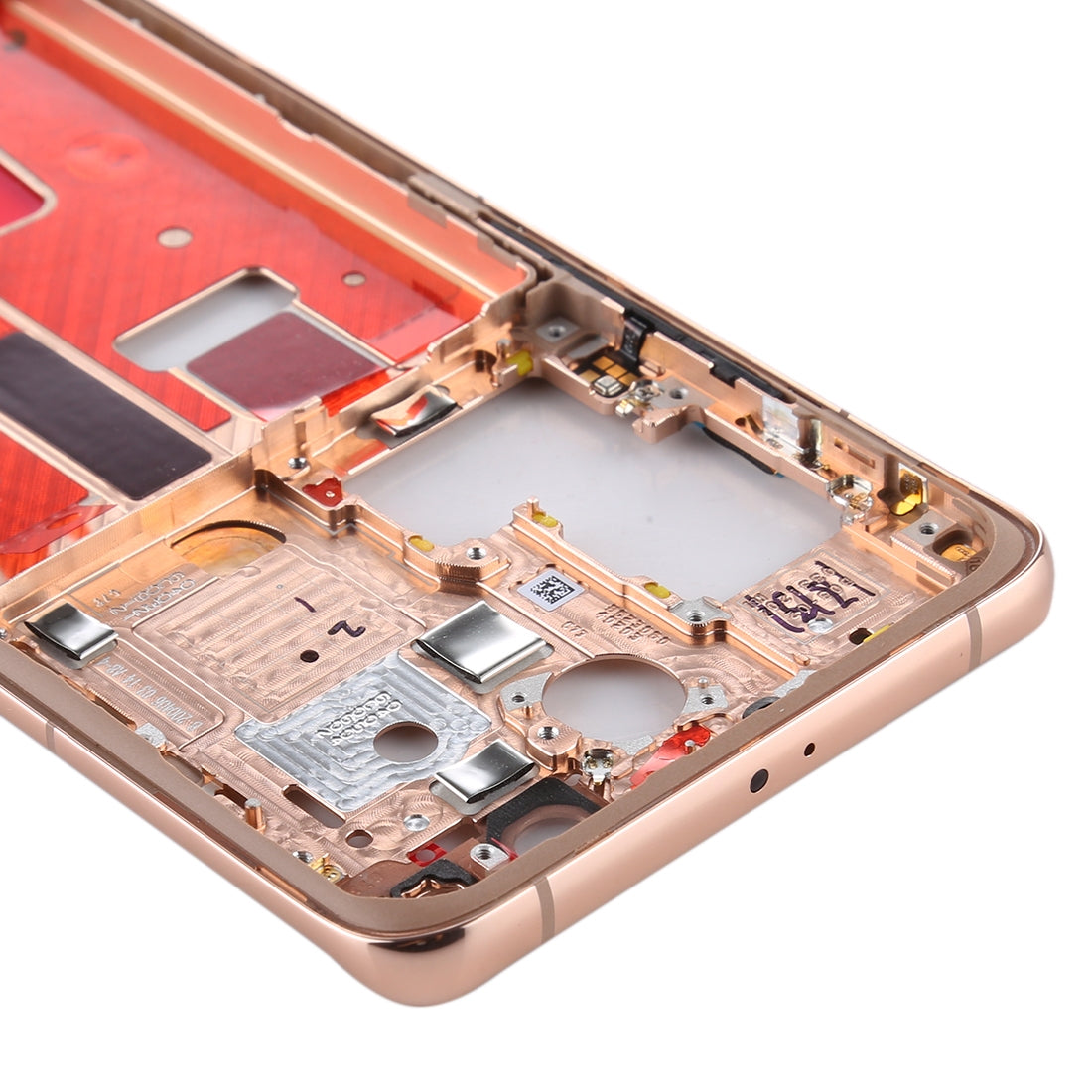 Original Middle Frame Bezel Plate with Side Keys for Huawei P40 Pro(Gold)