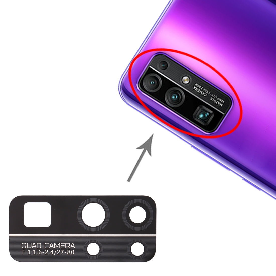 For Huawei Honor 30 10pcs Back Camera Lens 