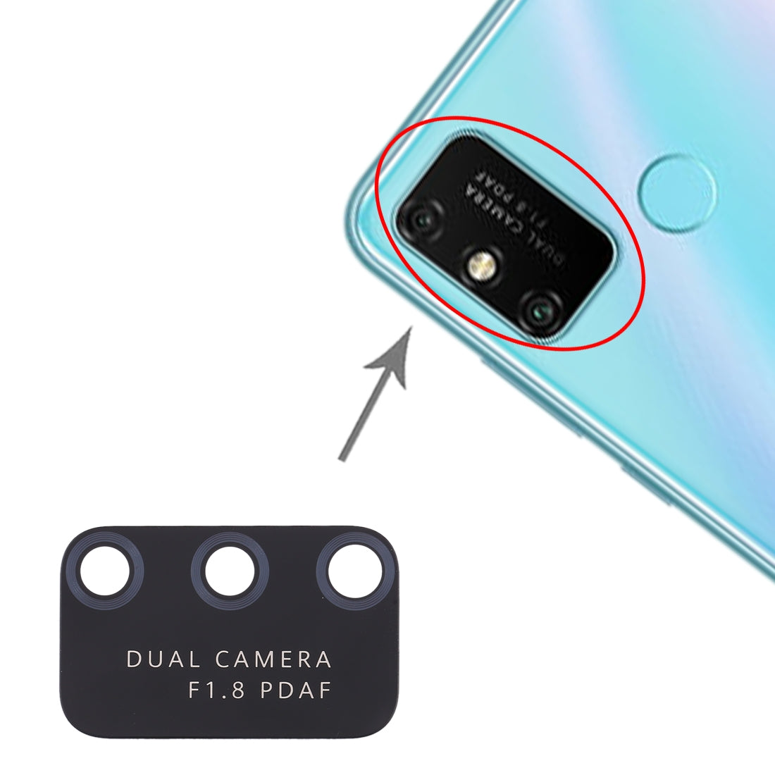 For Huawei Honor Play 9A 10pcs Back Camera Lens 3 Holes