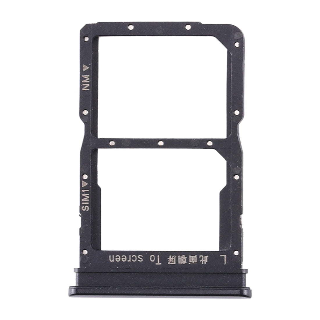 SIM Card Tray + NM Card Tray for Huawei Honor 20 Lite (Black)
