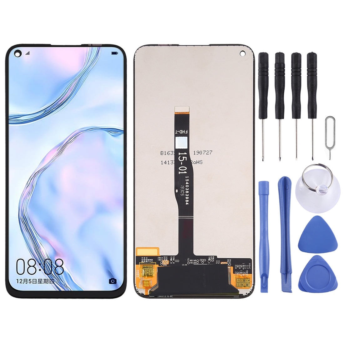 LCD Screen and Digitizer Full Assembly for Huawei P40 Lite / JNY-L21A / JNY-L01A / JNY-L21B / JNY-L22A / JNY-L02A / JNY-L22B / JNY-LX1(Black)