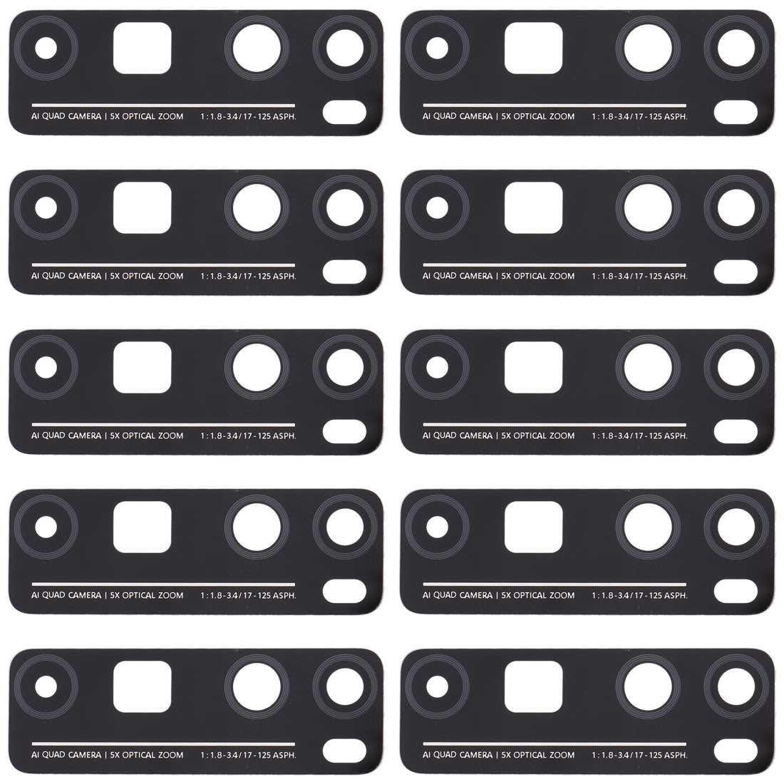 For Huawei Nova 7 Pro 5G  10pcs Back Camera Lens (Black)