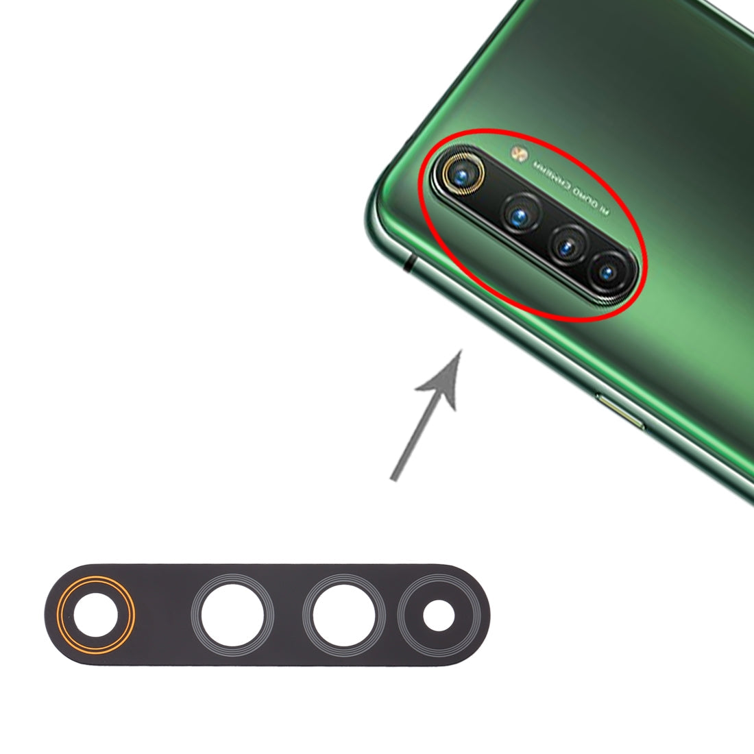For OPPO Realme X50 Pro 5G 10pcs Back Camera Lens