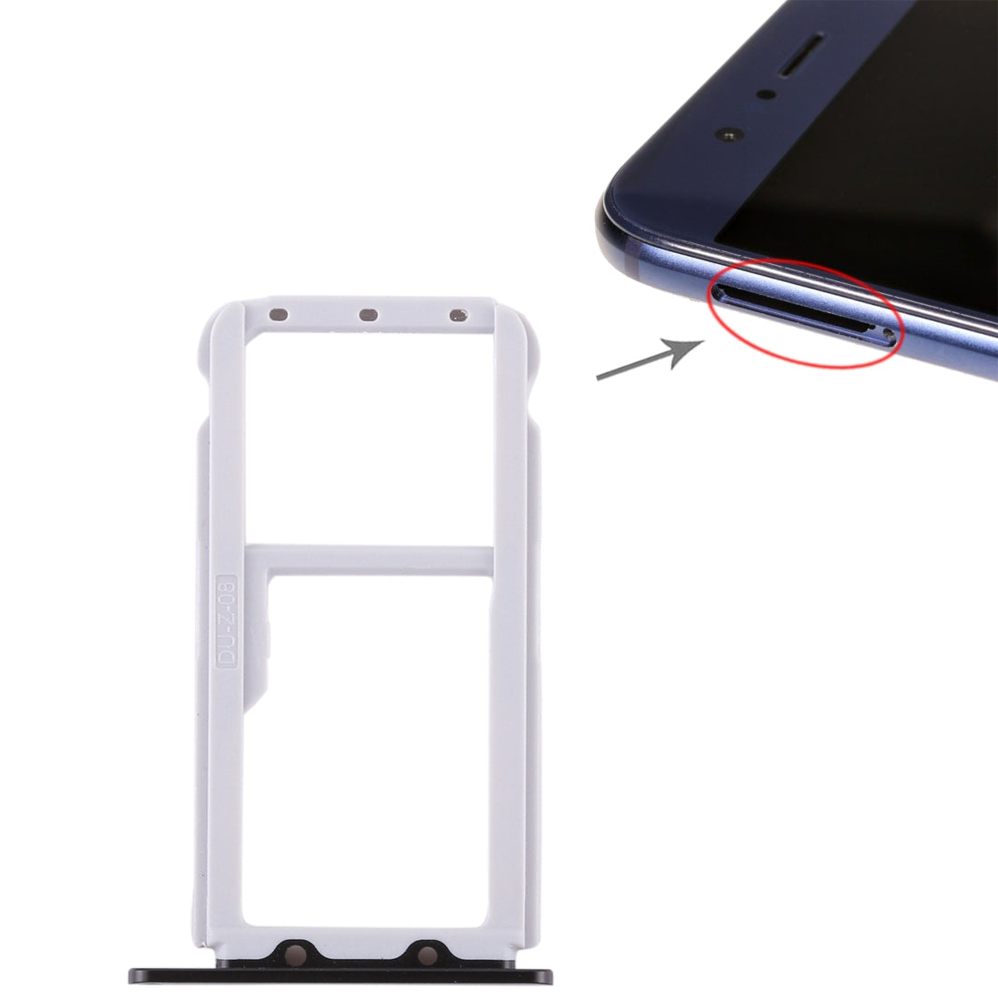 SIM Card Tray + SIM Card Tray / Micro SD Card Tray for Huawei Honor V9 (Black)