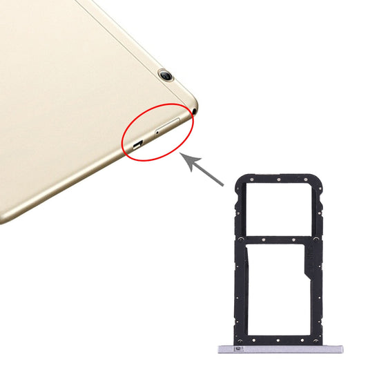 SIM Card Tray + Micro SD Card Tray for Huawei Honor Play Pad 2(9.6 inch)(Silver)