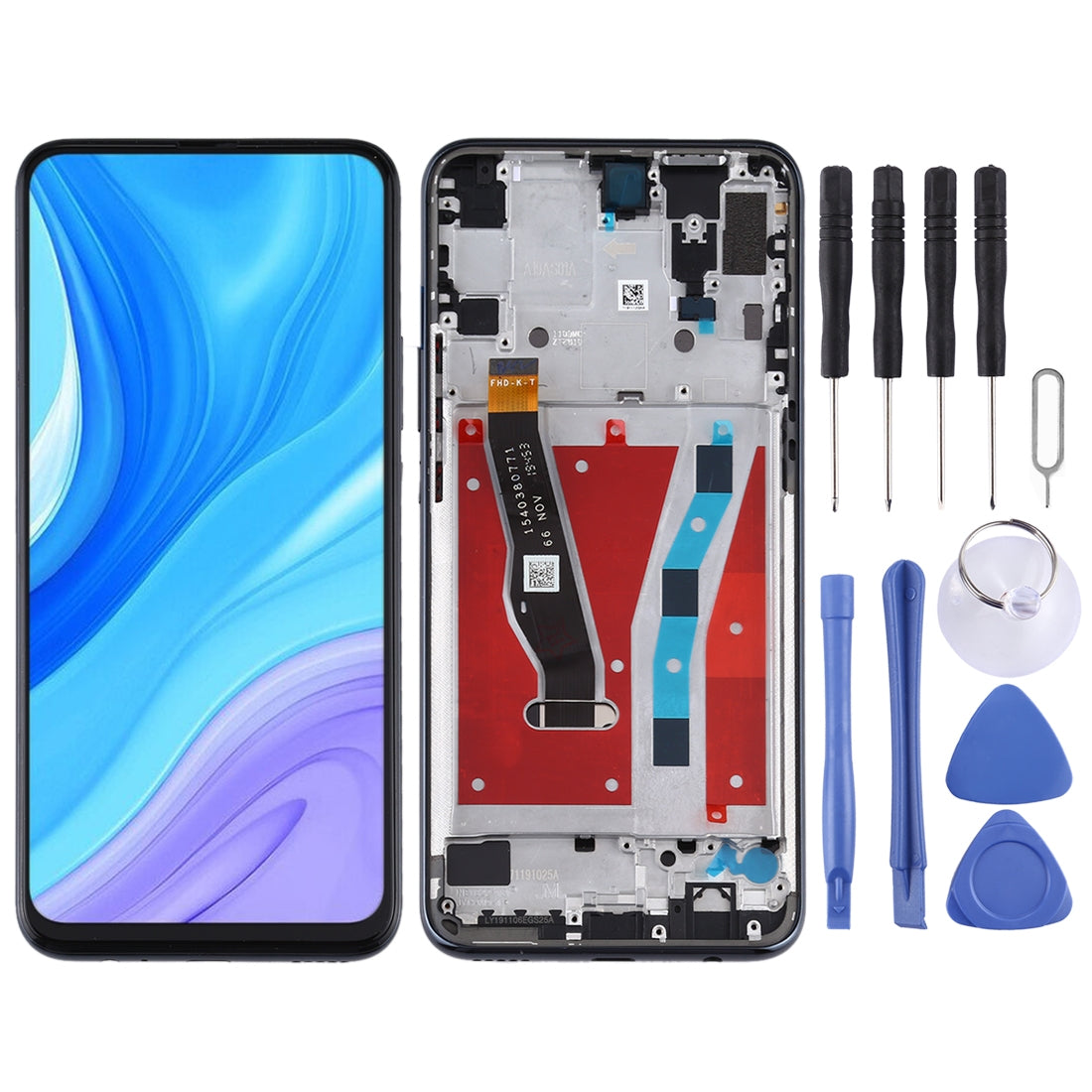 OEM LCD Screen for Huawei Enjoy 10 Plus Digitizer Full Assembly with Frame(Black)