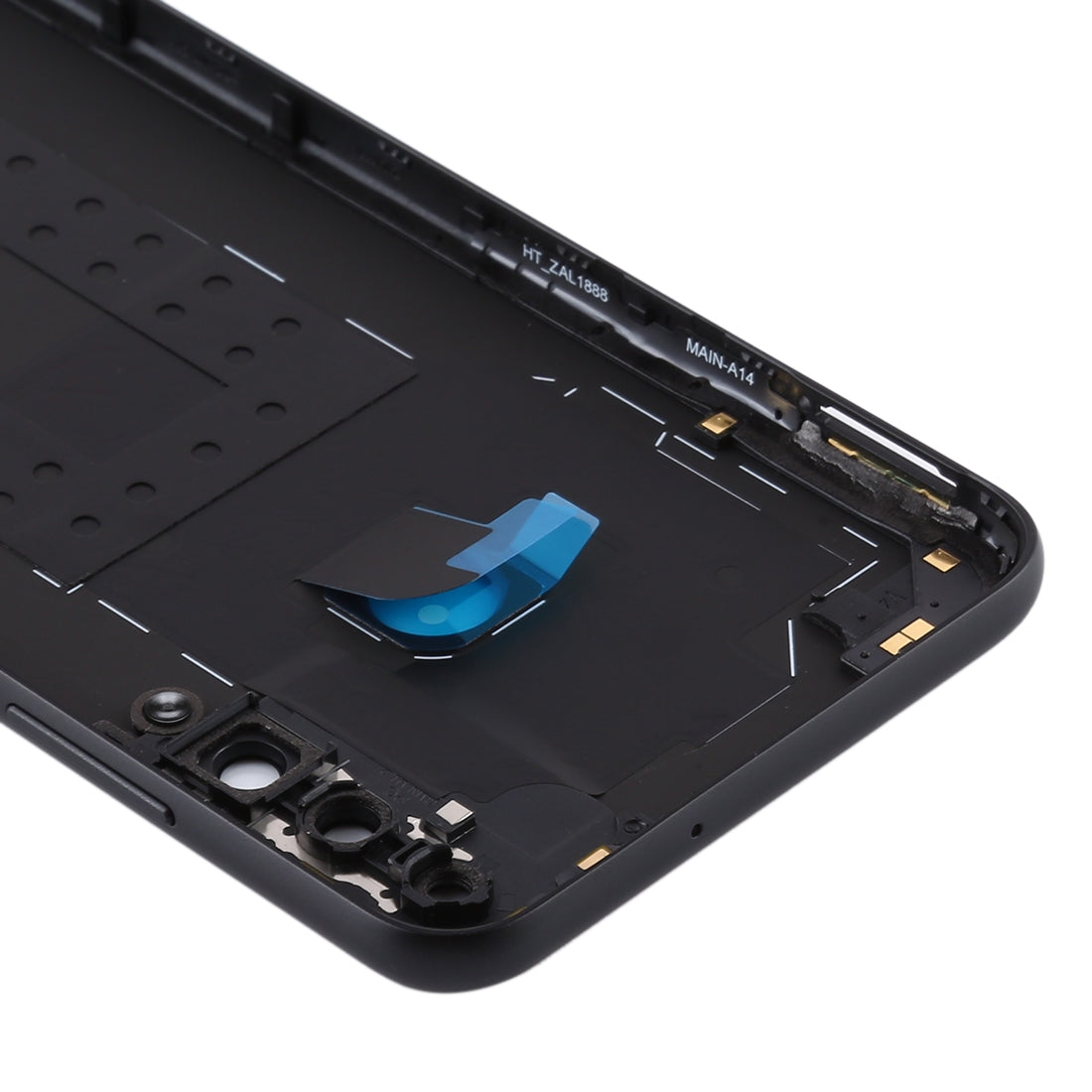 Original Battery Back Cover with Camera Lens Cover for Huawei Y6p(Black)
