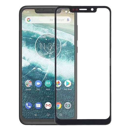 Front Screen Outer Glass Lens for Motorola One (P30 Play)(Black)