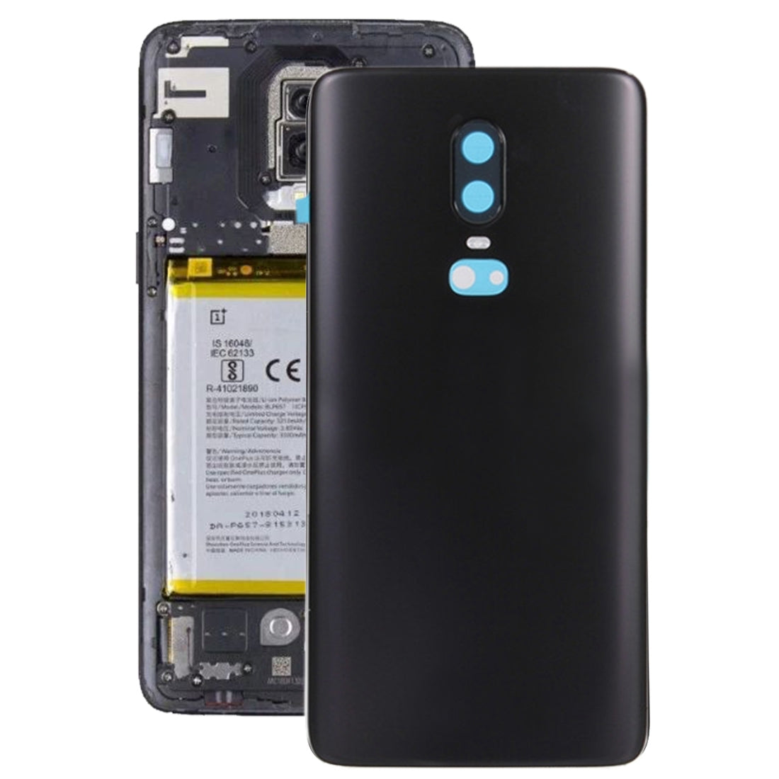 For OnePlus 6 Back Cover (Midnight Black)