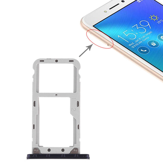 SIM Card Tray + SIM Card Tray / Micro SD Card Tray for Asus Zenfone Live ZB501KL(Black)