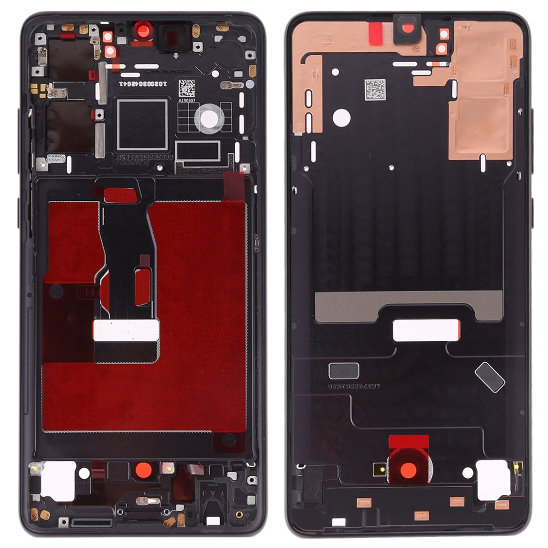 Front Housing LCD Frame Bezel Plate with Side Keys for Huawei P30(Black)