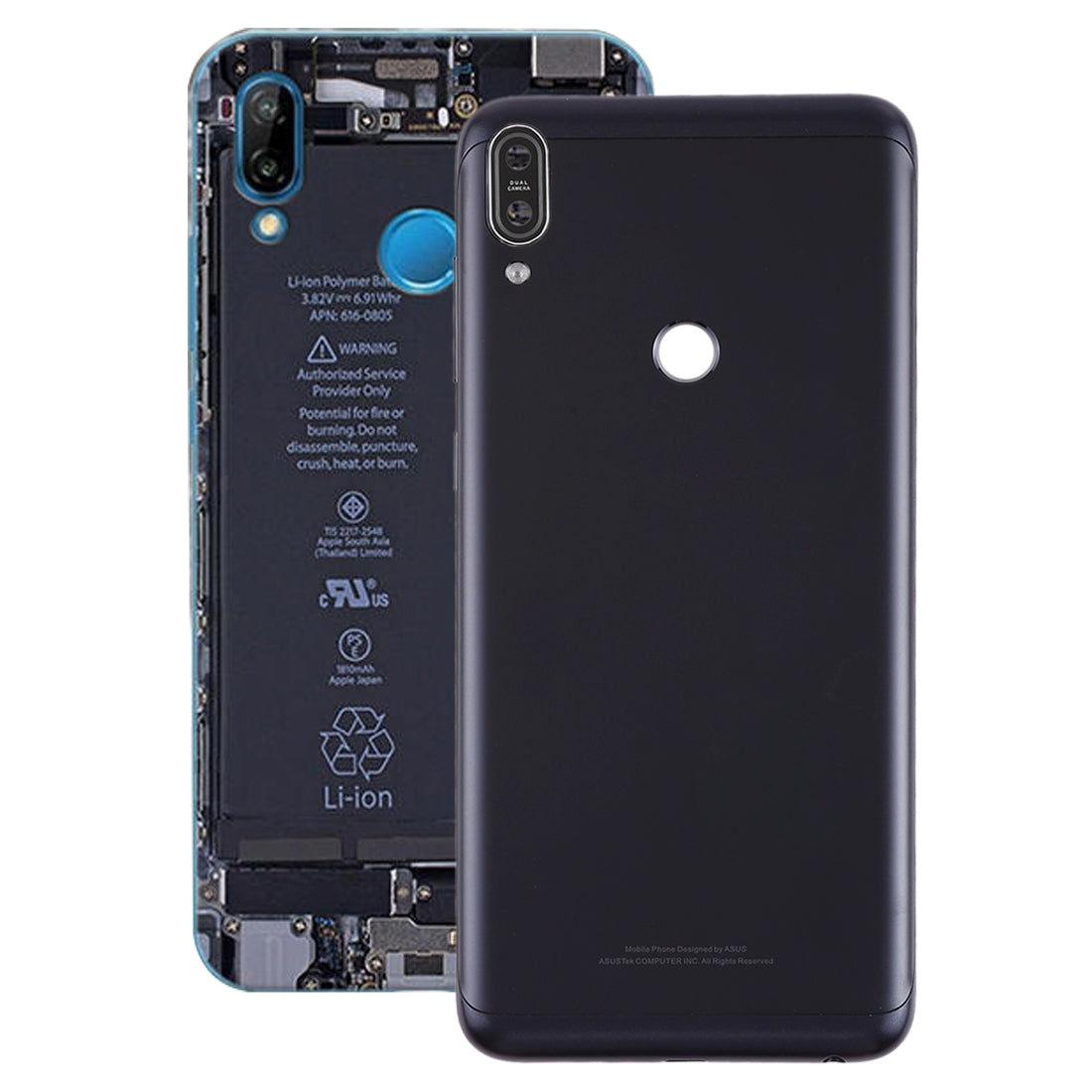 Back Cover with Camera Lens & Side Keys for Asus Zenfone Max Pro (M1) / ZB601KL(Black)