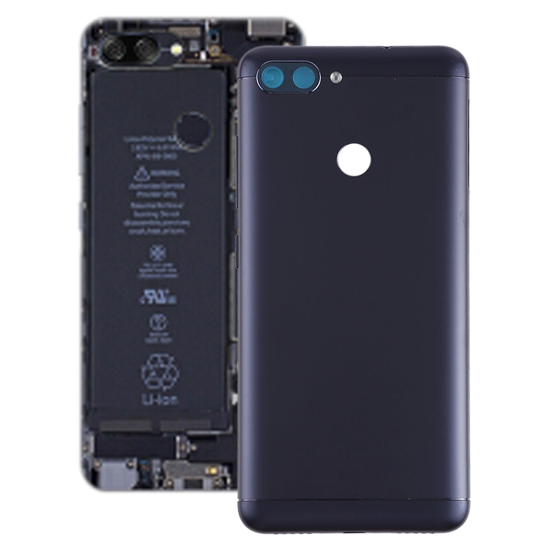 Back Cover with Camera Lens & Side Keys for Asus Zenfone Max Plus (M1) / ZB570TL(Black)