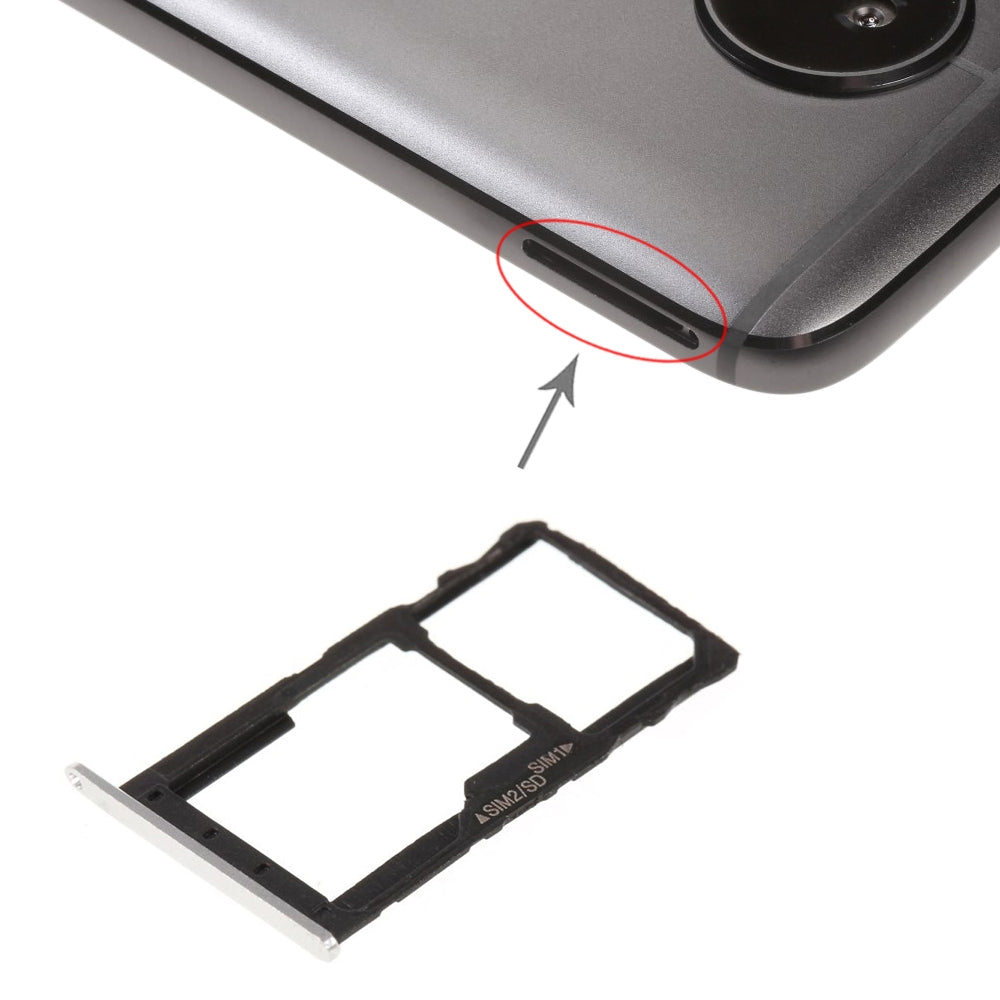 SIM Card Tray + SIM Card Tray / Micro SD Card Tray for Motorola Moto G5S(Silver)
