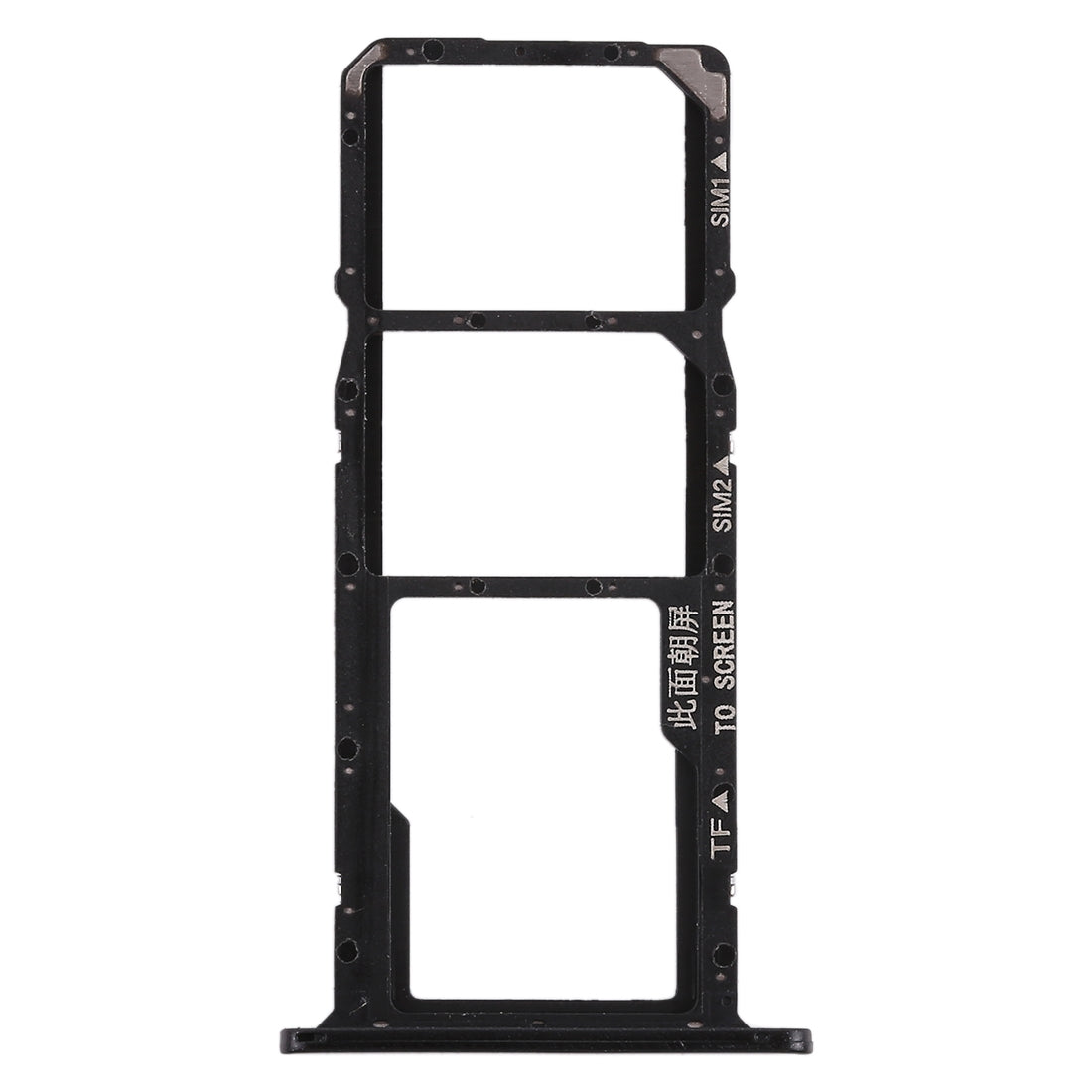 SIM Card Tray + Micro SD Card Tray for Huawei Y5 Prime (2018) / Honor Play 7 (Black)
