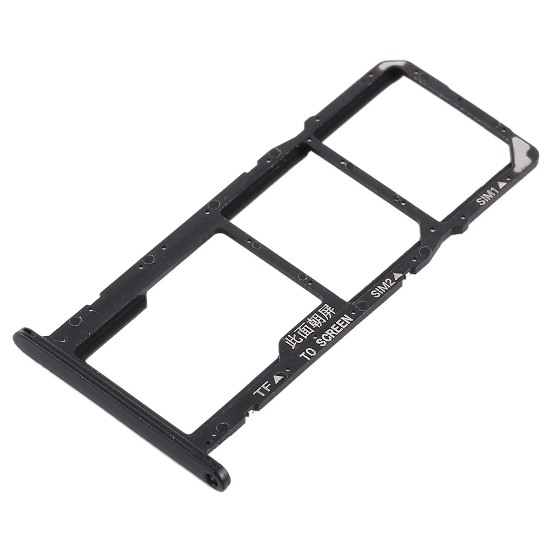 SIM Card Tray + Micro SD Card Tray for Huawei Y5 Prime (2018) / Honor Play 7 (Black)
