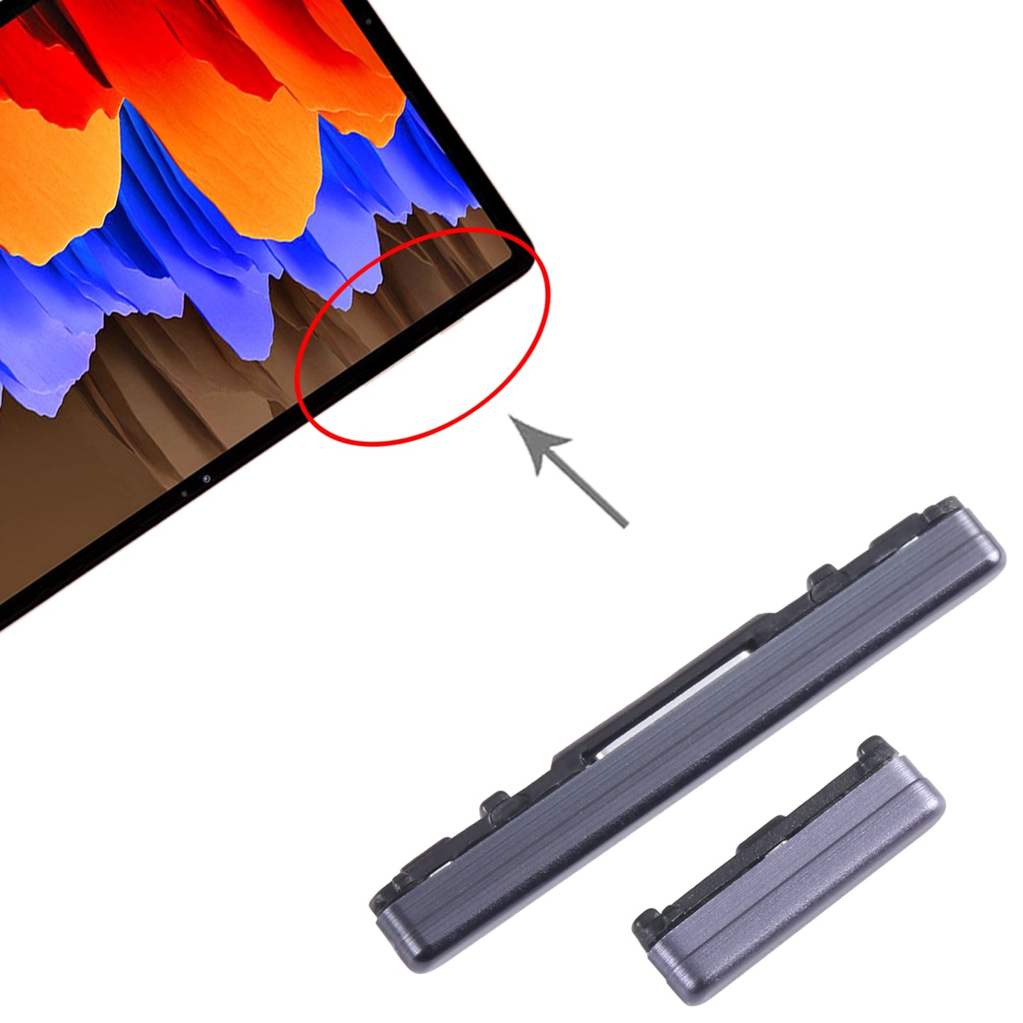 For Samsung Galaxy Tab S7+ SM-T976 1set Original Power Button + Volume Control Button (Black)