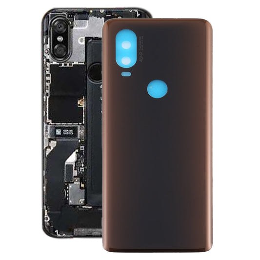 Battery Back Cover for Motorola Moto One Vision(Brown)