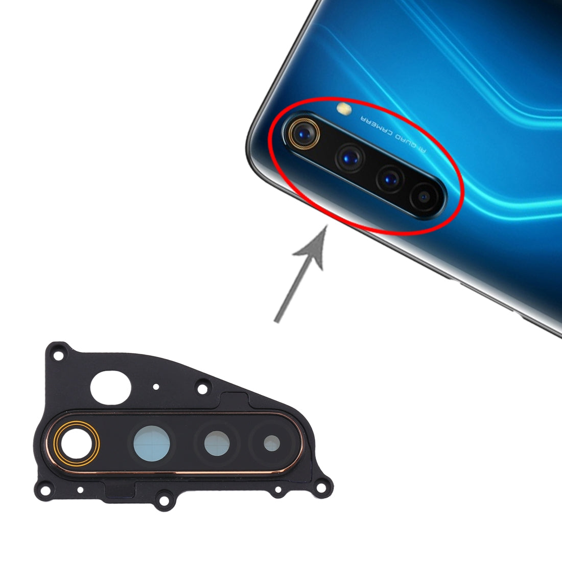 For OPPO Realme 6 Pro  Camera Lens Cover (Gold)