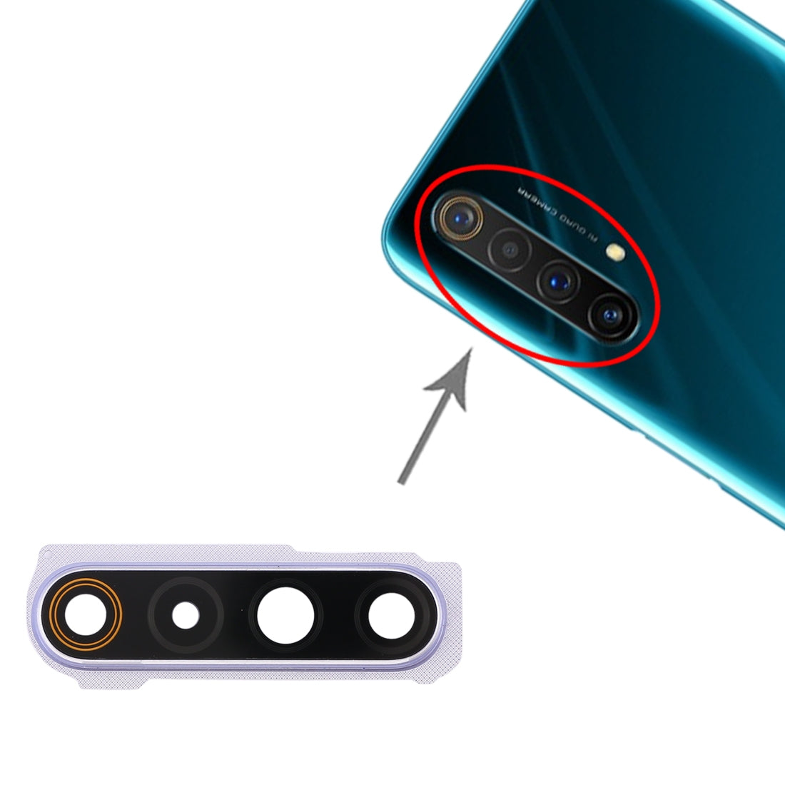 For OPPO Realme X50 5G  Camera Lens Cover (Silver)