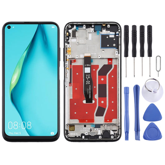 OEM LCD Screen for Huawei P40 Lite Digitizer Full Assembly with Frame(Black)