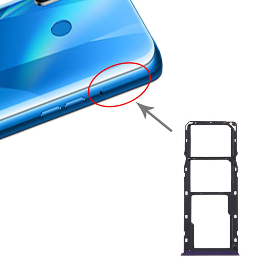 For OPPO Realme 5s  SIM Card Tray + SIM Card Tray + Micro SD Card Tray (Purple)
