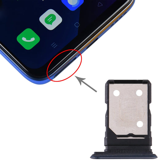 For OPPO Realme X50 5G  SIM Card Tray + SIM Card Tray (Black+green)