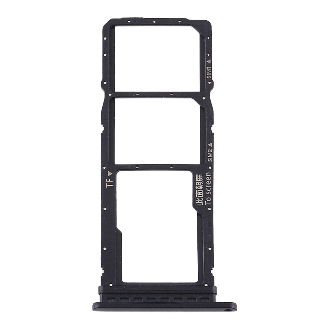 SIM Card Tray + SIM Card Tray + Micro SD Card Tray for Huawei Y7p (Black)