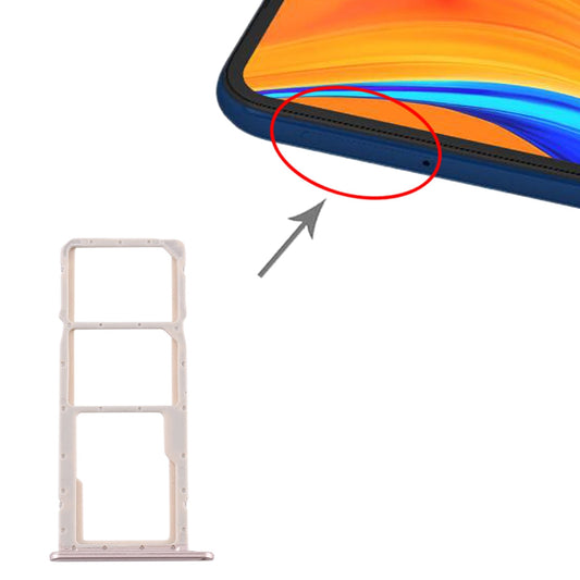 SIM Card Tray + SIM Card Tray + Micro SD Card Tray for Huawei Y6s (2019) (Gold)